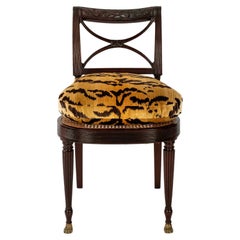 19th Century Ernest Hagen Duncan Phyfe Tiger Velvet Chair