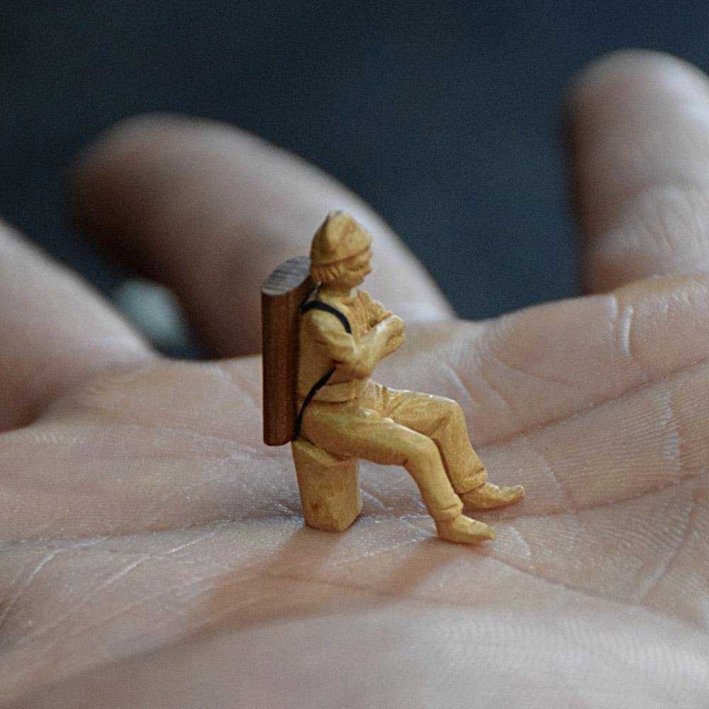 19th Century Erzgebirge German Miniature Carved Pine Toys 1