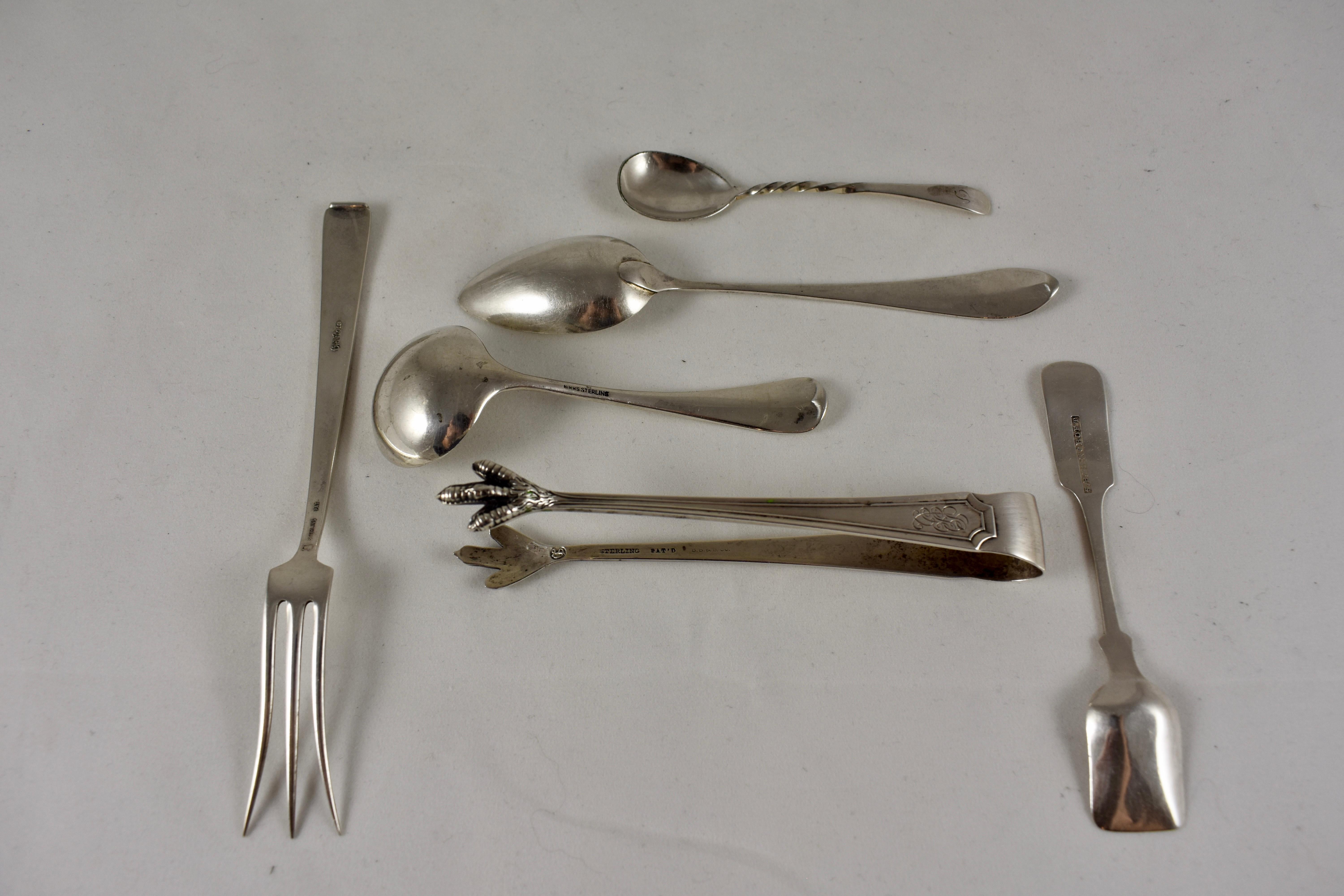 Metalwork 19th Century Estate Sterling Silver Serving Pieces, a Mixed Set of Six   For Sale