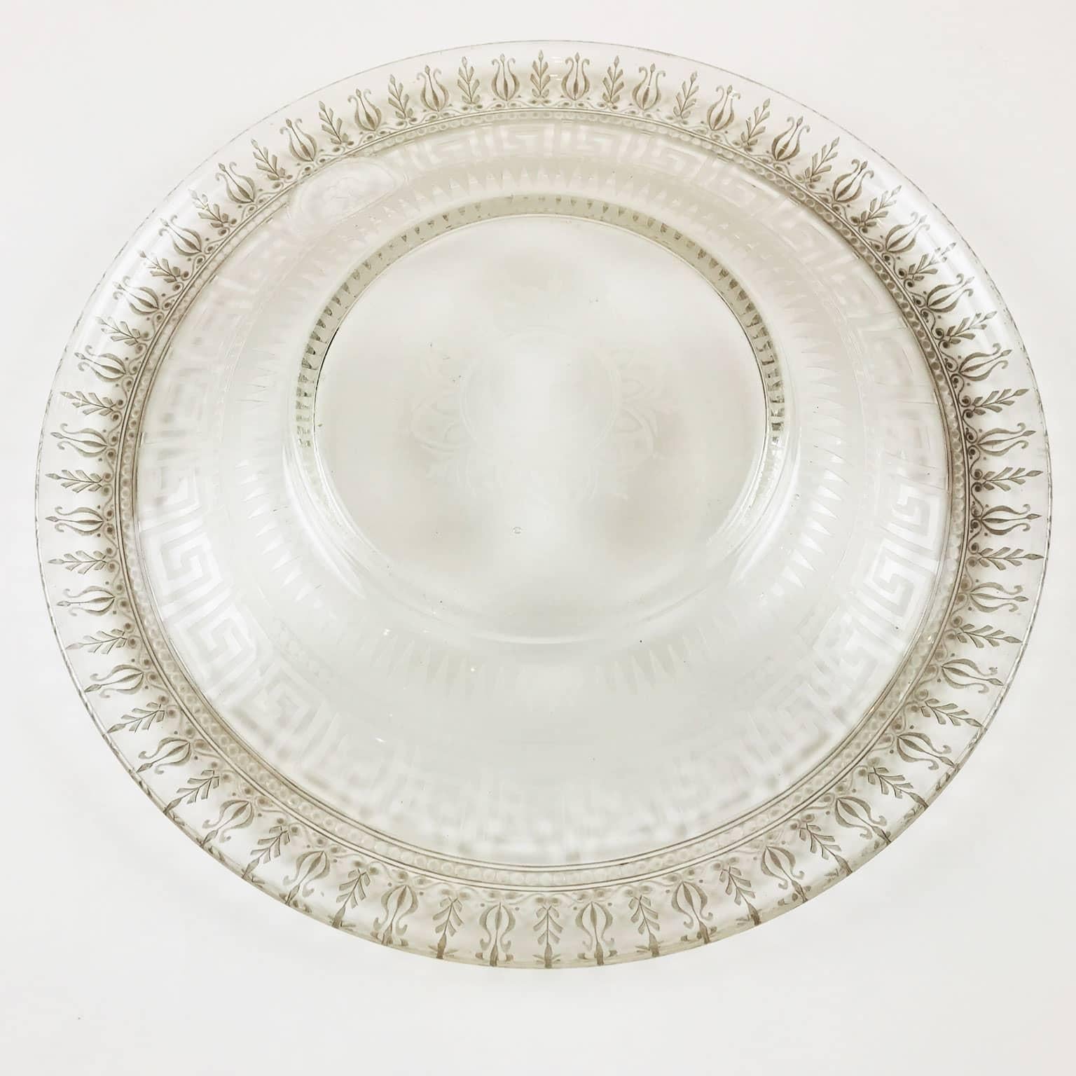 Mid-19th Century Neoclassical Clear Glass Dish of  Bohemian Origin 5