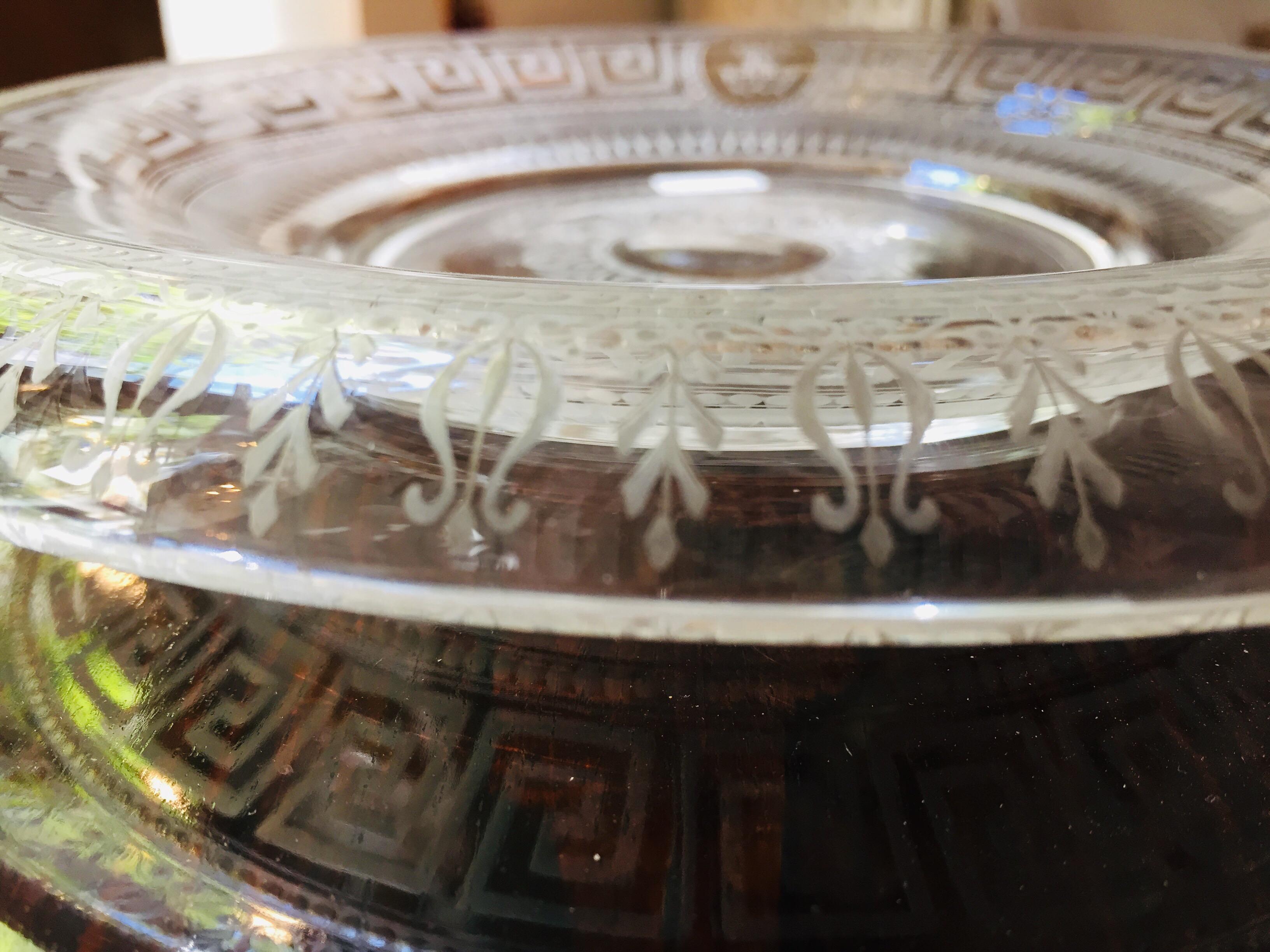 Mid-19th Century Neoclassical Clear Glass Dish of  Bohemian Origin 10