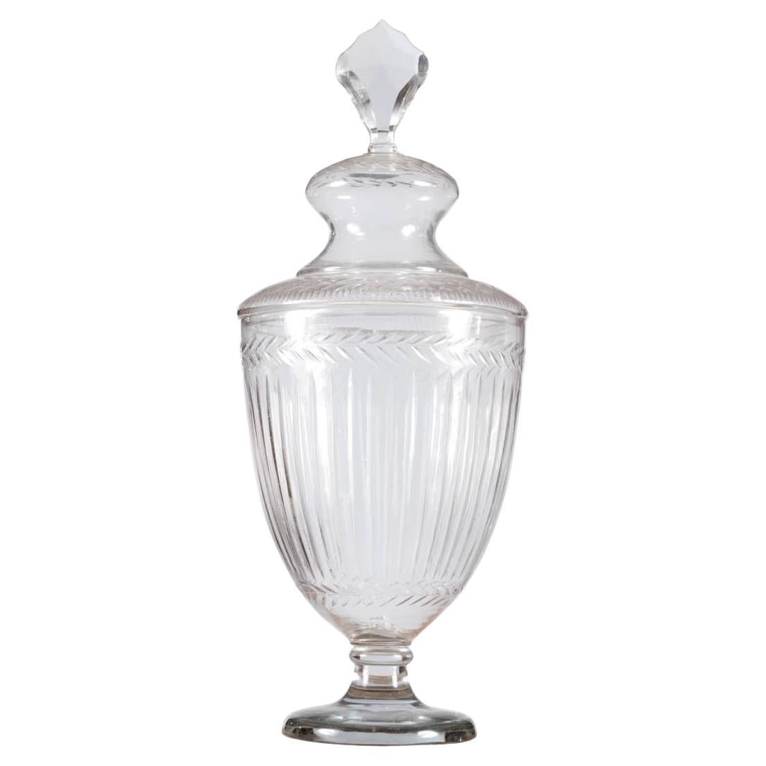 19th Century Etched Glass Bonboniere