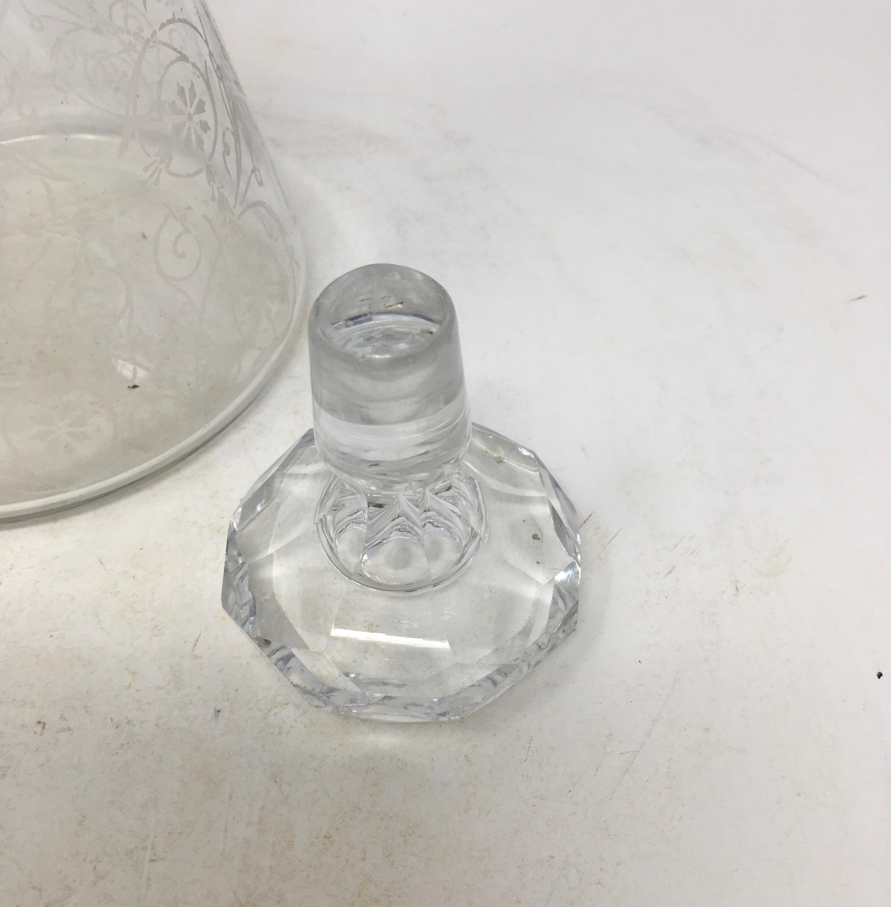 19th Century Etched Glass Decanter 2