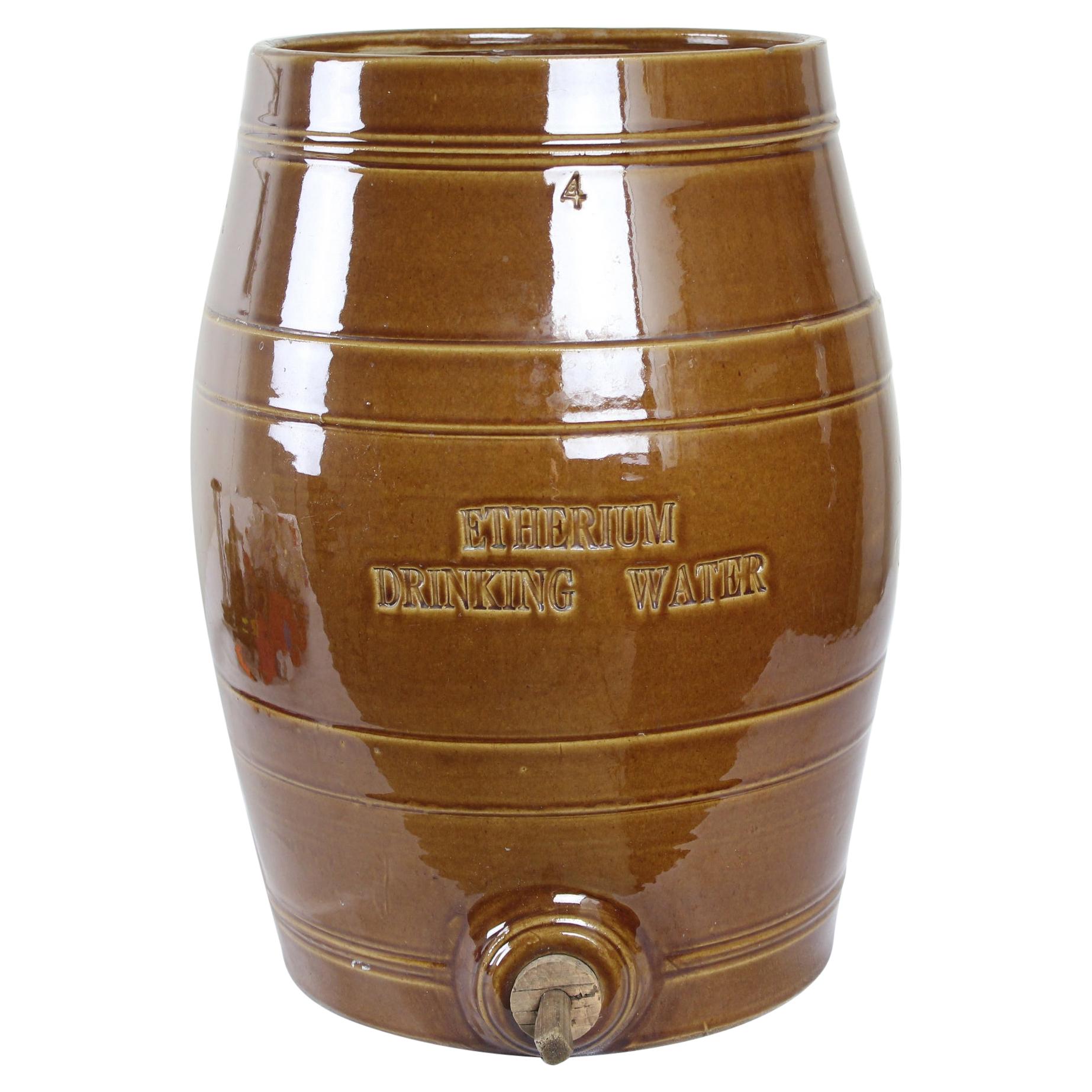 19th Century Etherium Water Crock For Sale