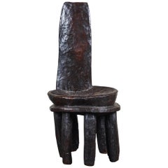 19th Century Ethiopian High Back Carved Chair