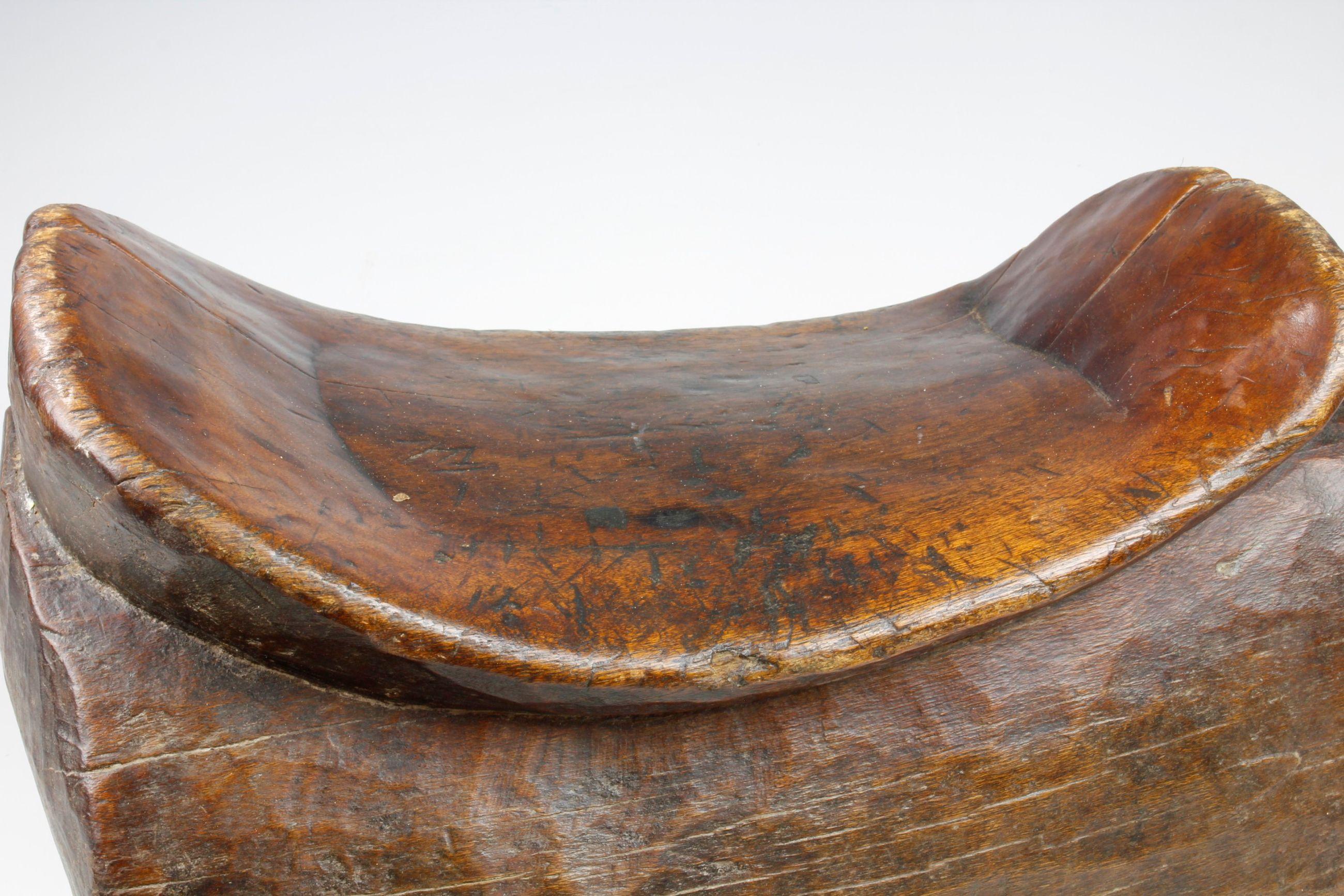 Wood 19th Century Ethiopian Saddle-Shaped Stool  For Sale