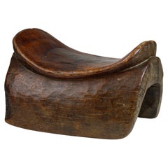 Antique 19th Century Ethiopian Saddle-Shaped Stool 
