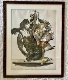 Litografia del XIX secolo intitolata “Etude de Nature Mort” raffigurante un trofeo di caccia