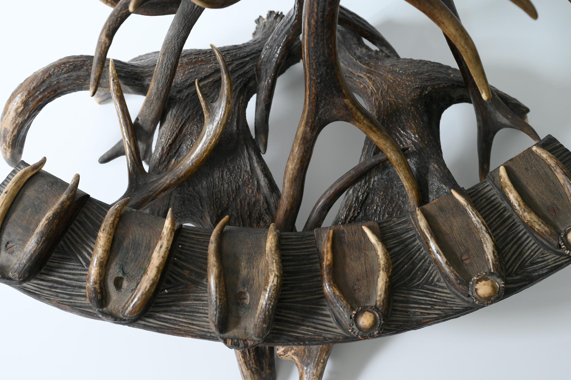 19th Century, European, Antler Gun Rack and Stand, Brown, Wood For Sale 3