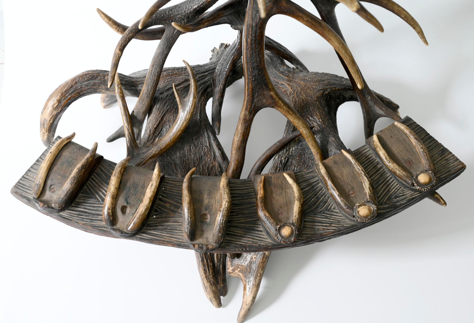 19th Century, European, Antler Gun Rack and Stand, Brown, Wood For Sale 5