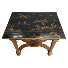 19th Century European Chinoiserie Top Gilt and Inlaid Table