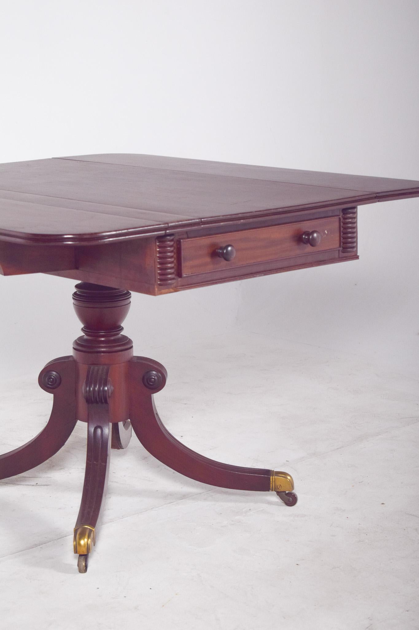 Wood 19th Century European Flip Flap Side Table For Sale