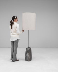 19th Century European Floor Lamp with Creamy White Marble Base