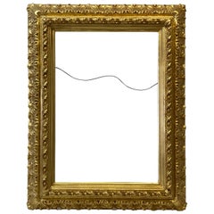 19th Century European Gesso, Wood & Gilded Picture Frame