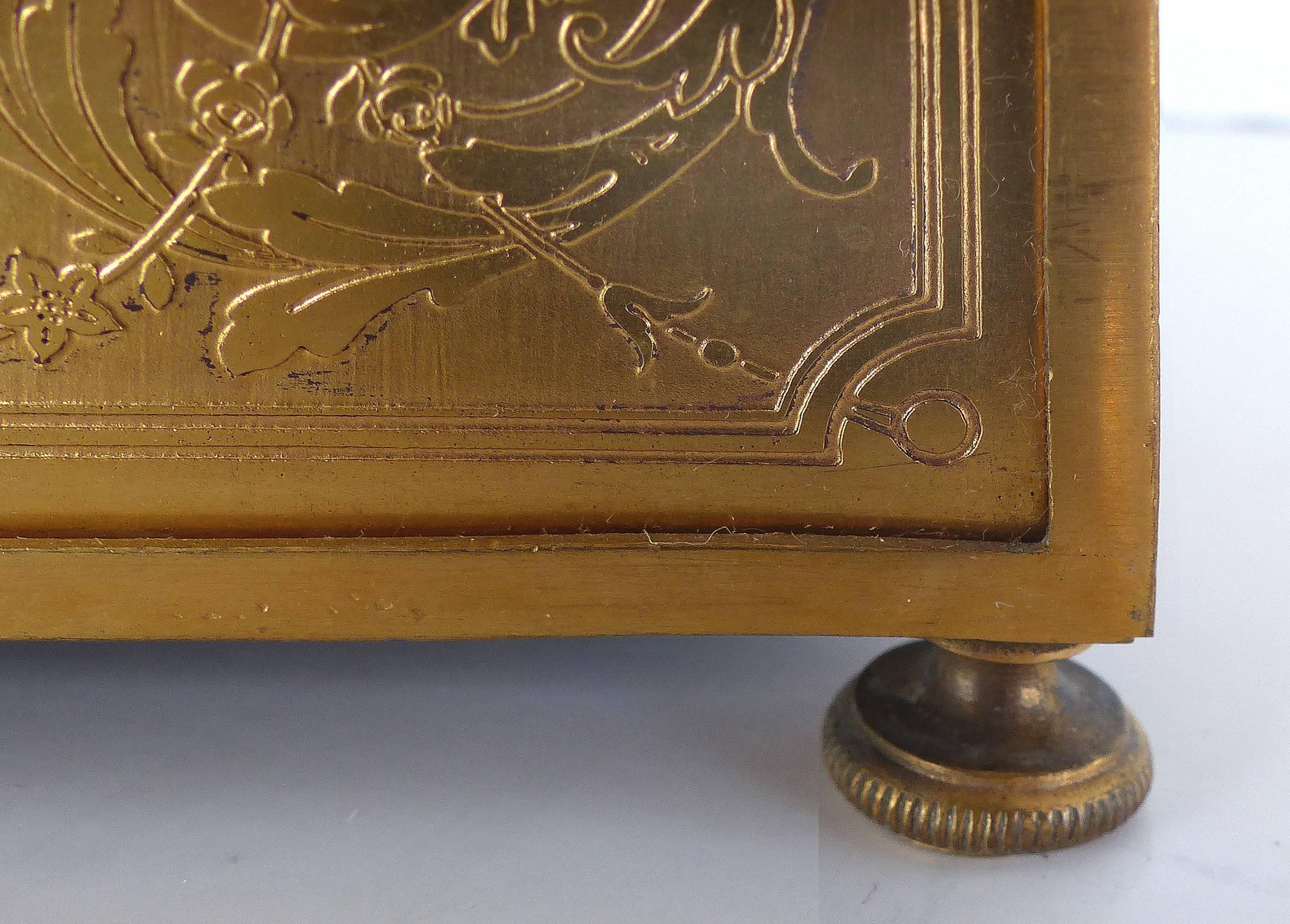 19th Century European Gilt Bronze Dresser Box with Enamel Plaque 4