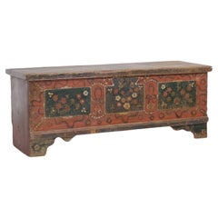 19th Century European Hand Painted oak  Chest