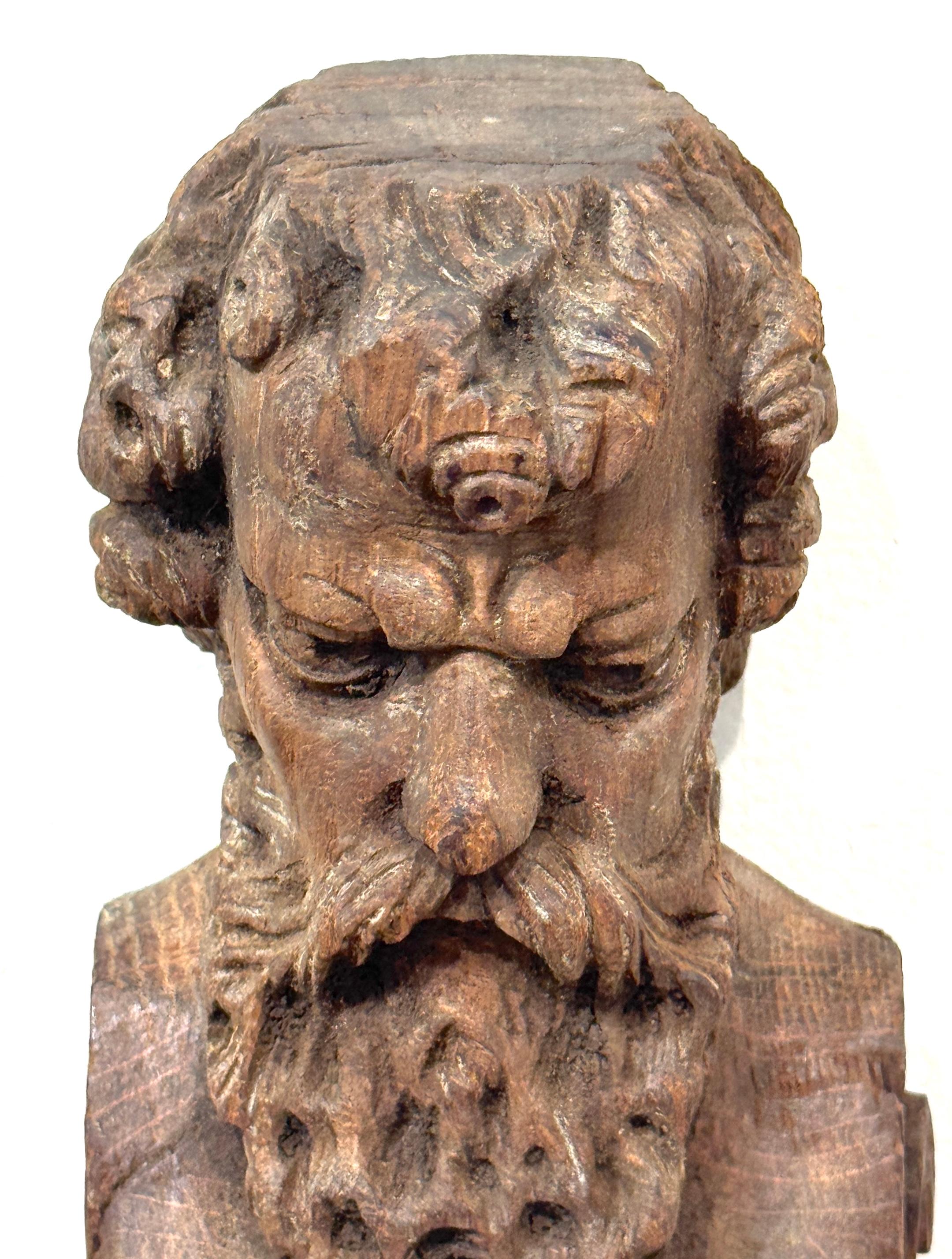 19th Century European Hercules Herm Architectural Carving For Sale 5
