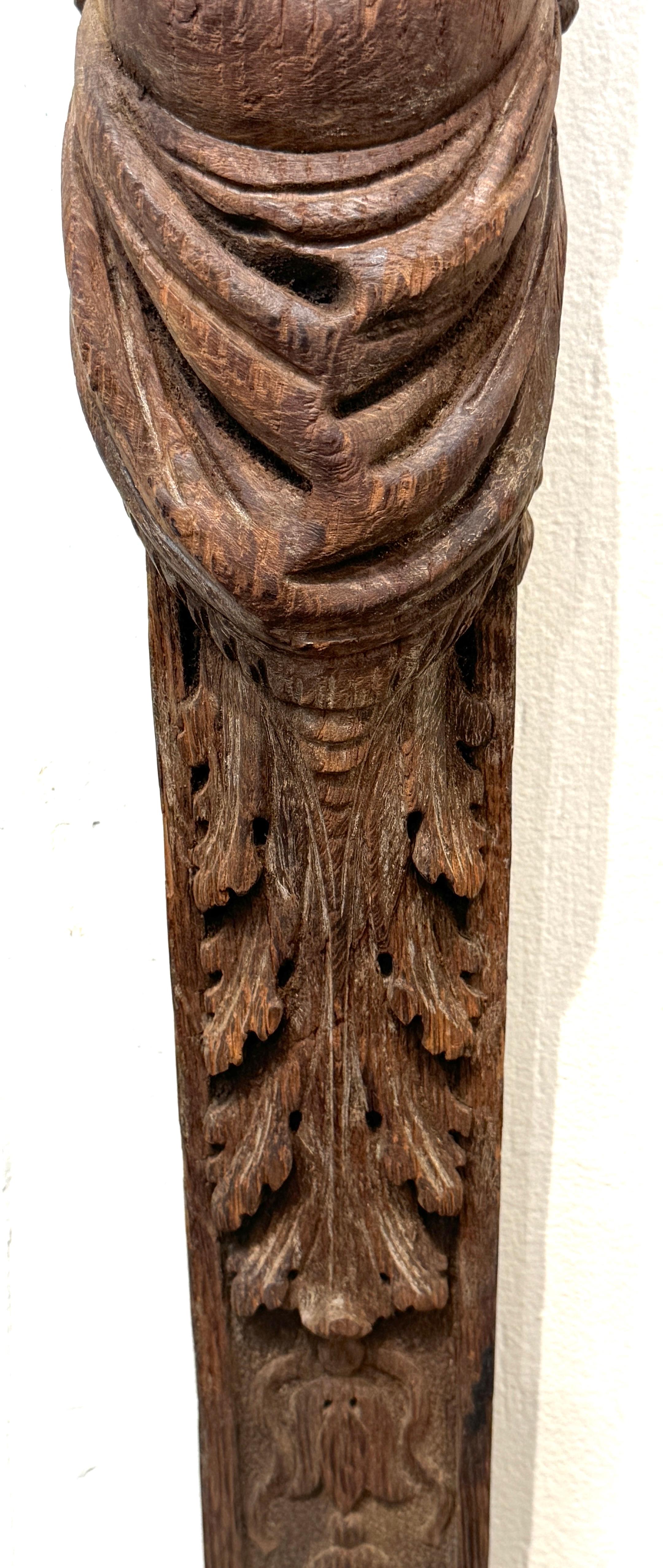 19th Century European Hercules Herm Architectural Carving For Sale 7