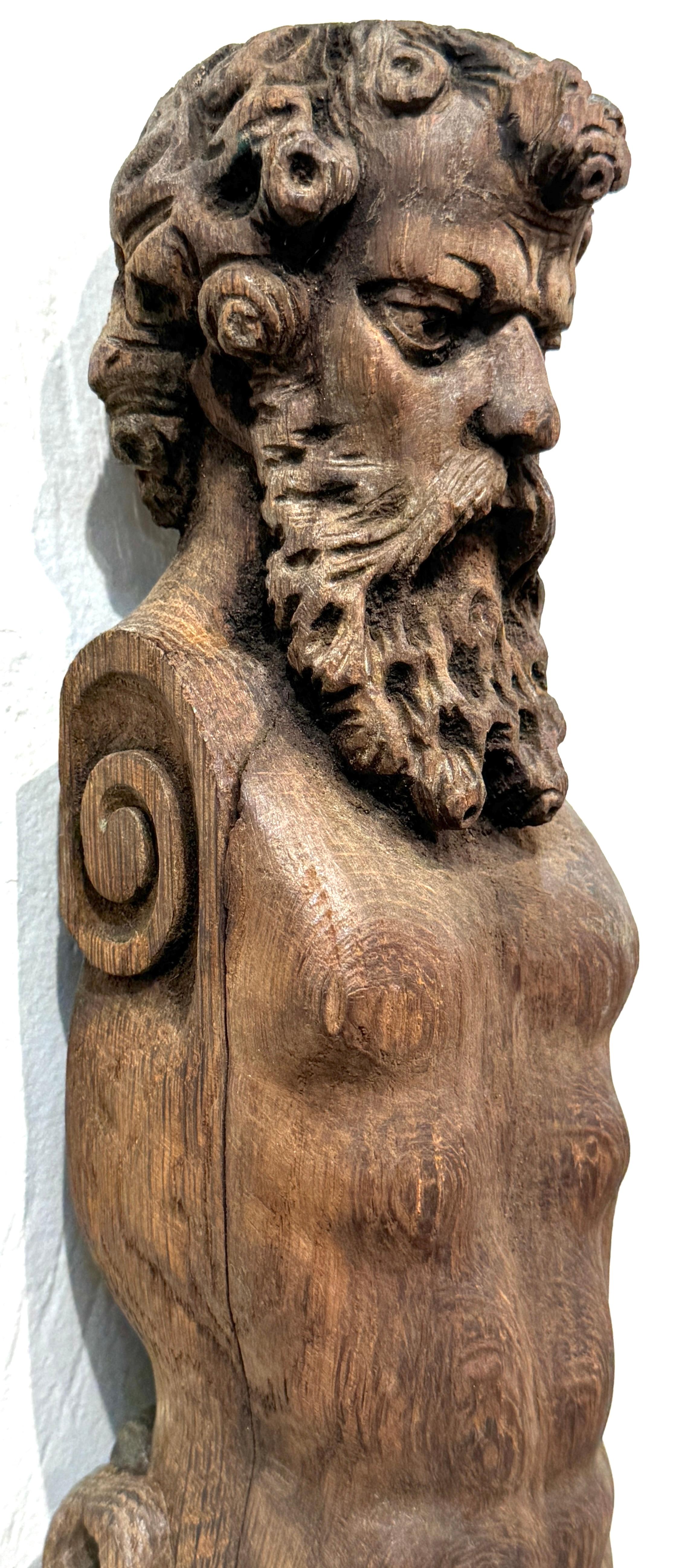19th Century European Hercules Herm Architectural Carving For Sale 9
