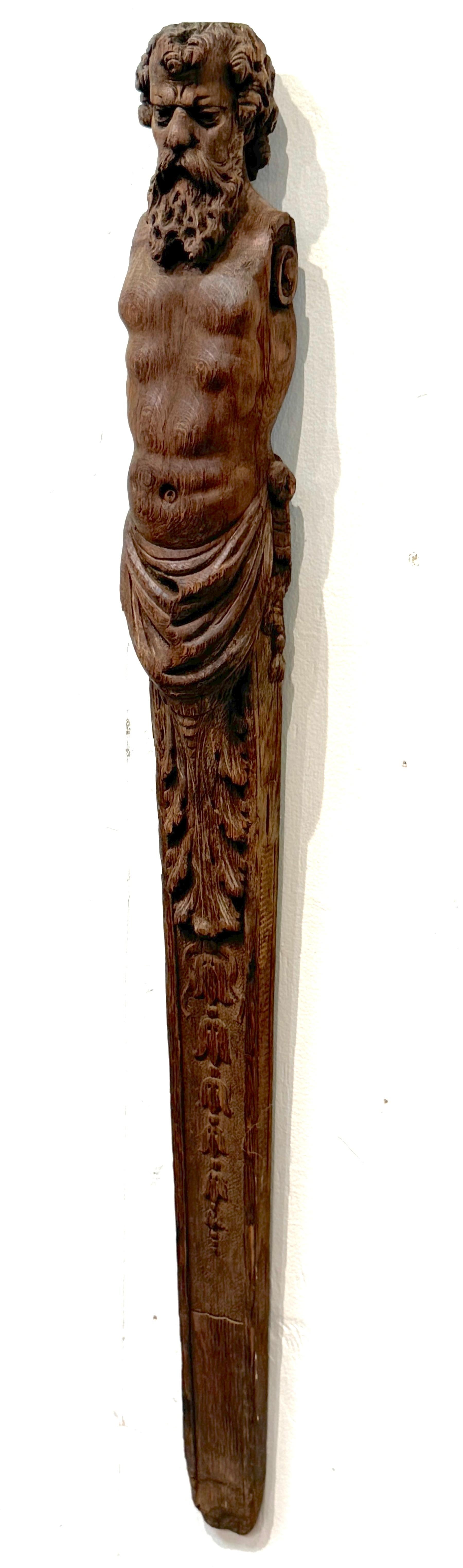 19th Century European Hercules Herm Architectural Carving For Sale 3