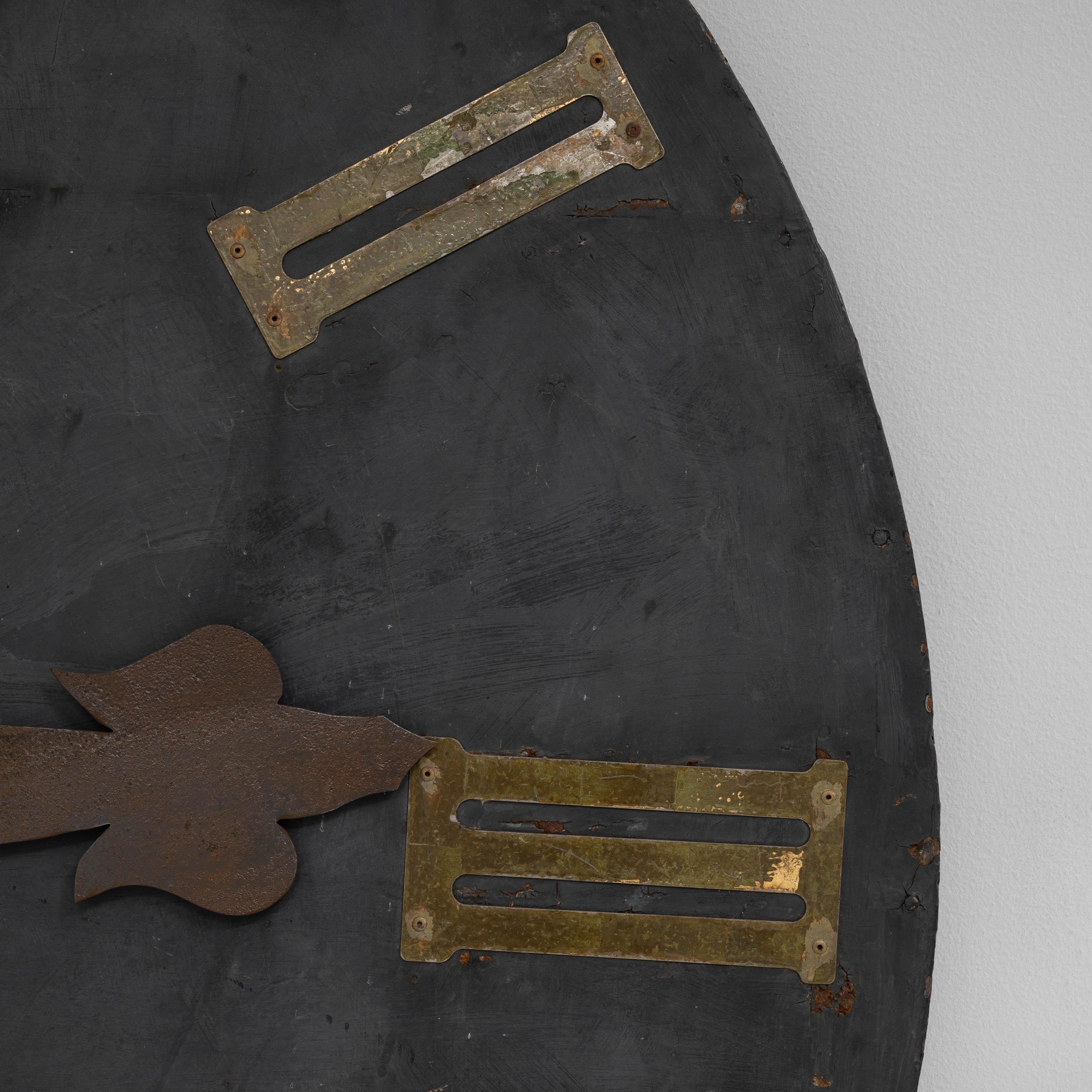 19th Century European Industrial Metal Wall Clock Face im Angebot 1