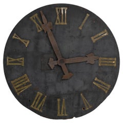Antique 19th Century European Industrial Metal Wall Clock Face