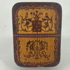 19th Century European Inlaid Box For 2 Sets of Playing Cards