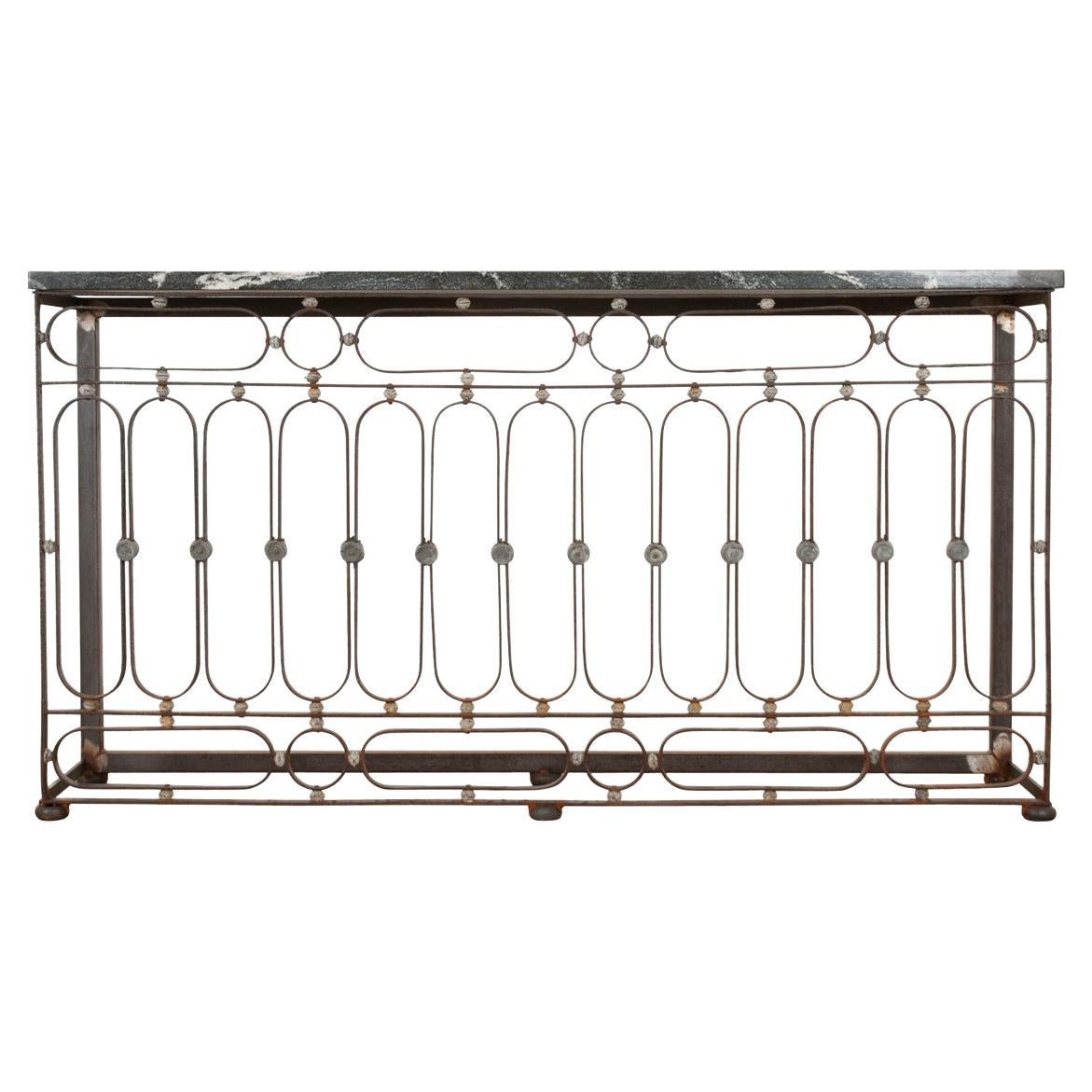 19th Century European Iron & Zinc Console