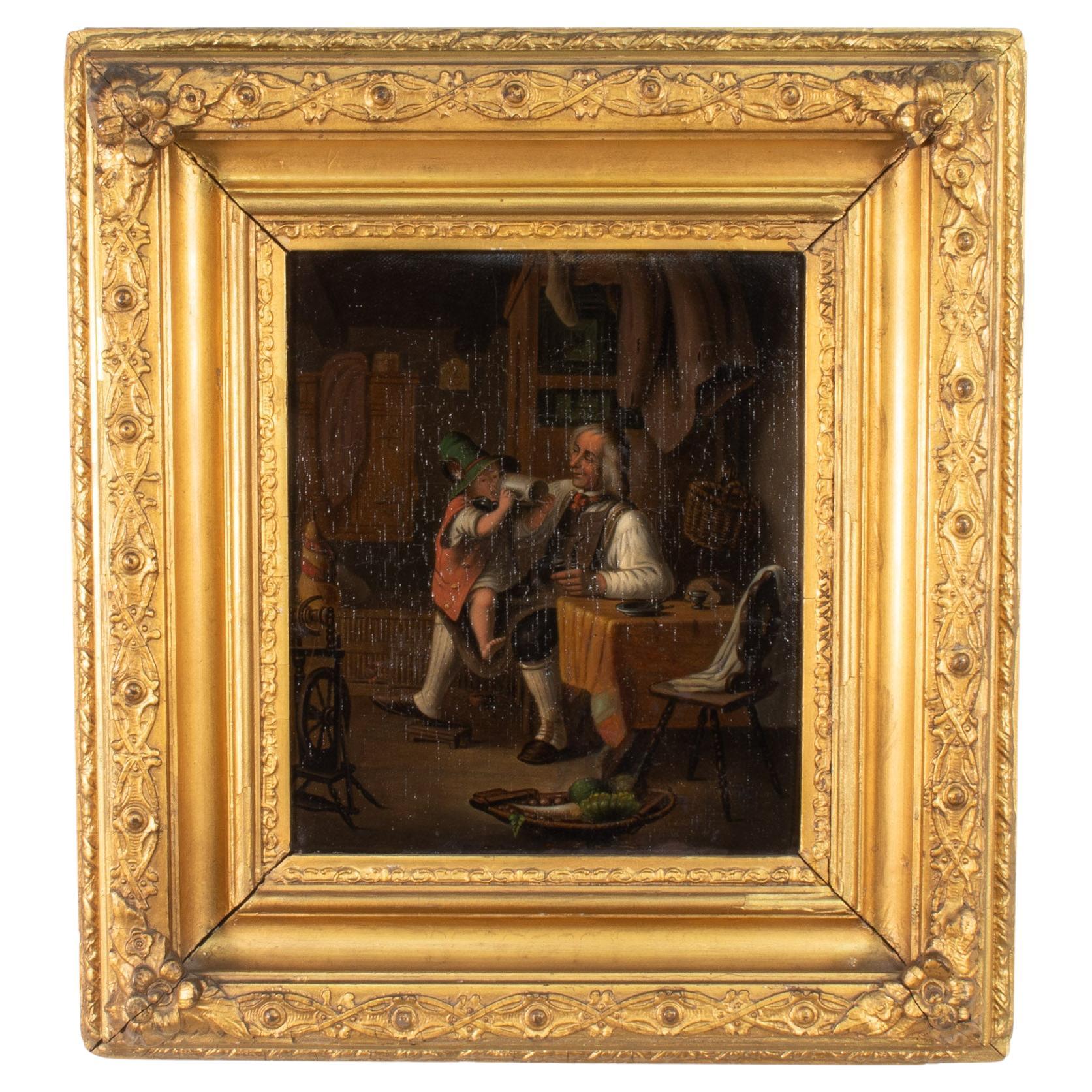 19th Century European Oil on Canvas "My Grandfather the Tailor"