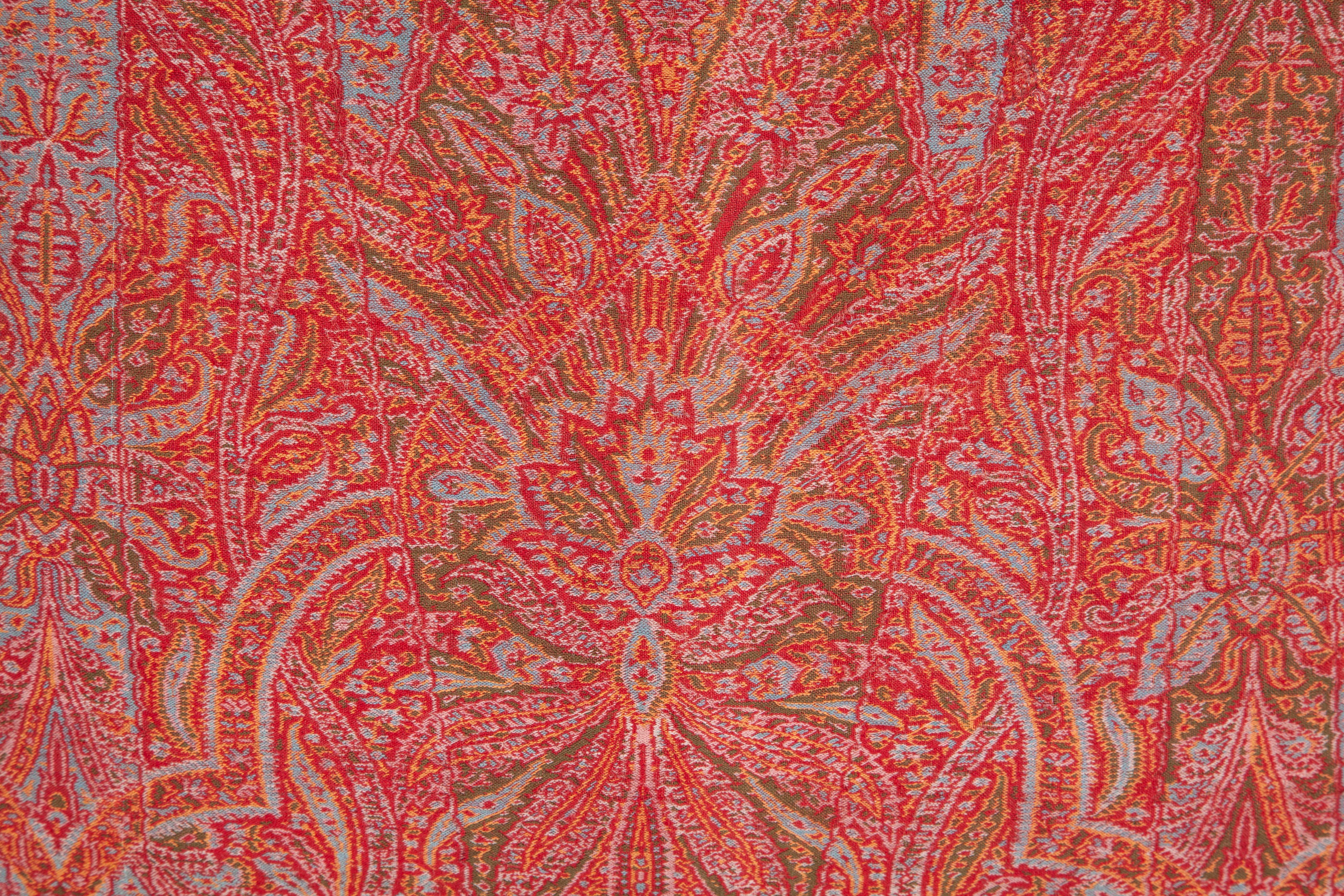 French 19th Century European Paisley Wool Pillow