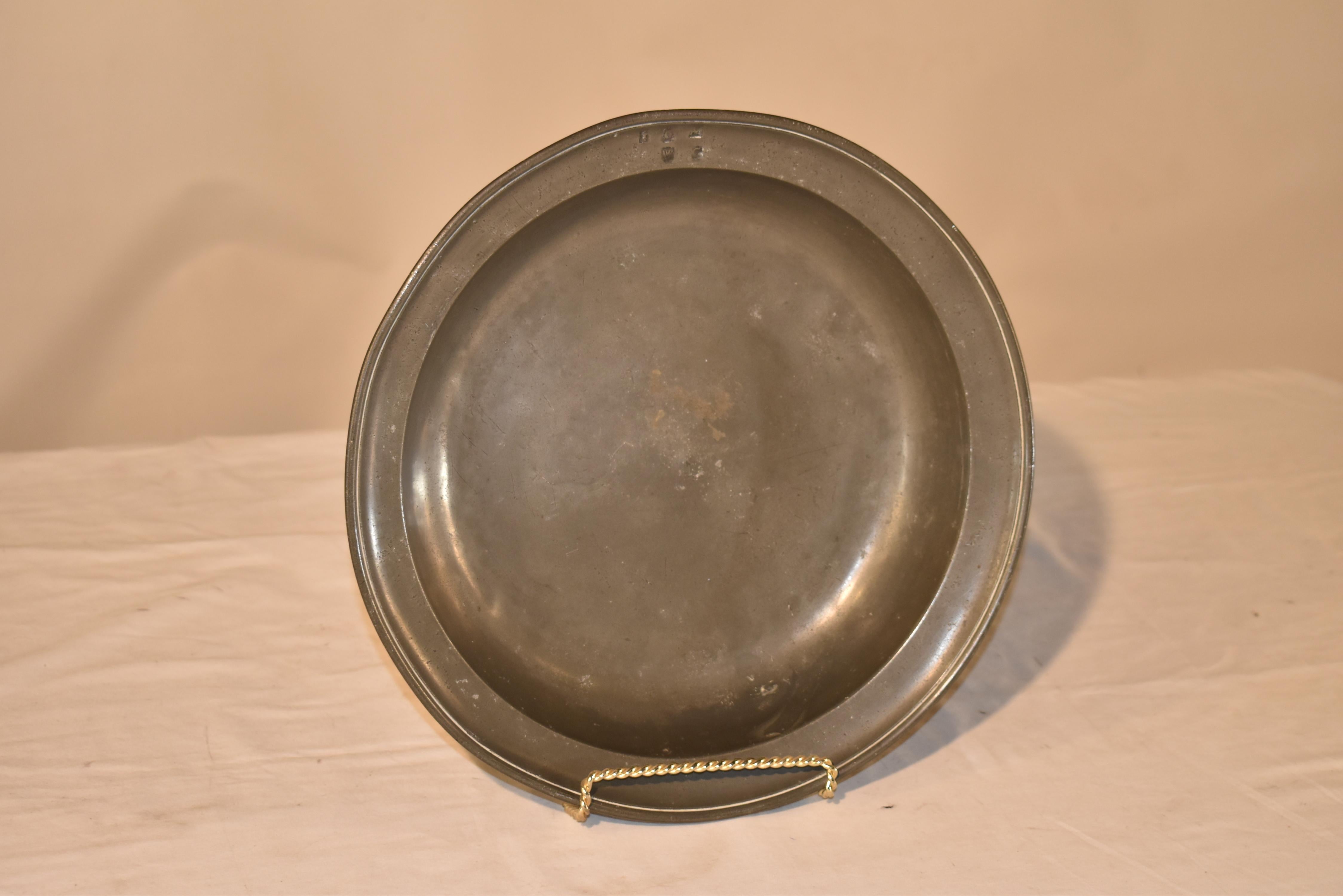 19th Century European Pewter Bowl siglo XIX en venta