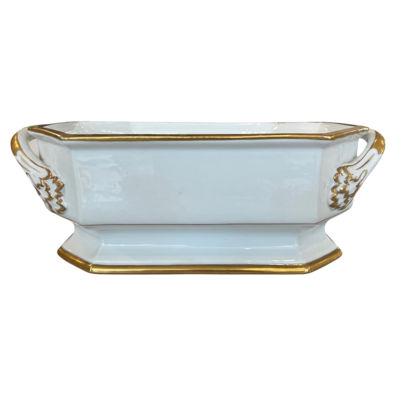 19th Century European Porcelain Jardiniere with Gilding