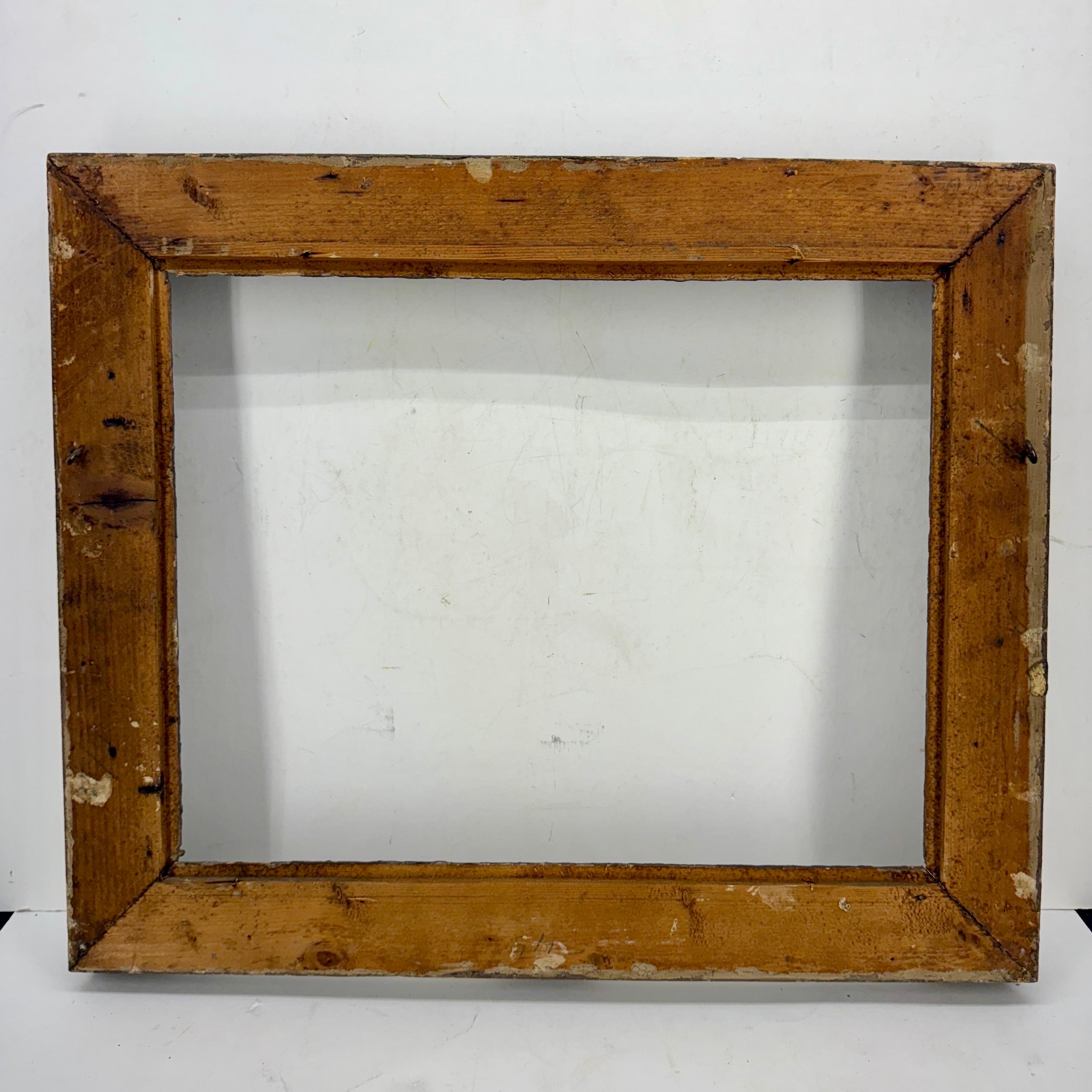 Cadre d'art européen rectangulaire en bois doré du 19e siècle en vente 10