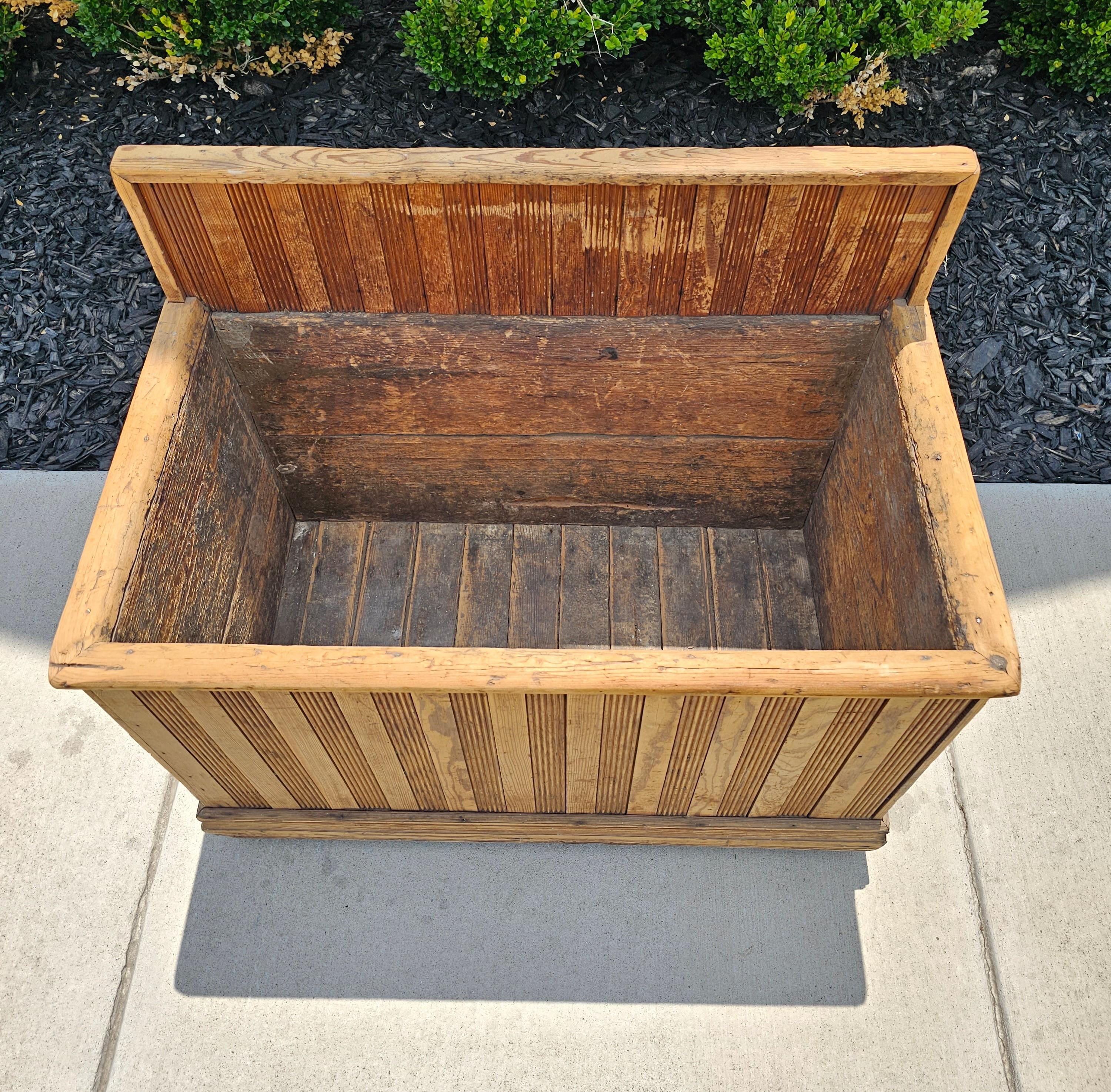 Hand-Crafted 19th Century European Rolling Firewood Bin Storage Chest For Sale