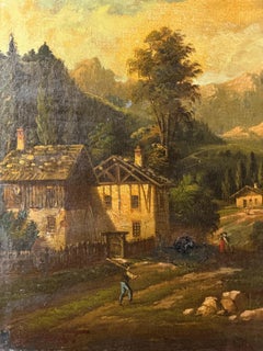 19th Century European Romantic Landscape Painting, G. Wynant, Oil on Canvas
