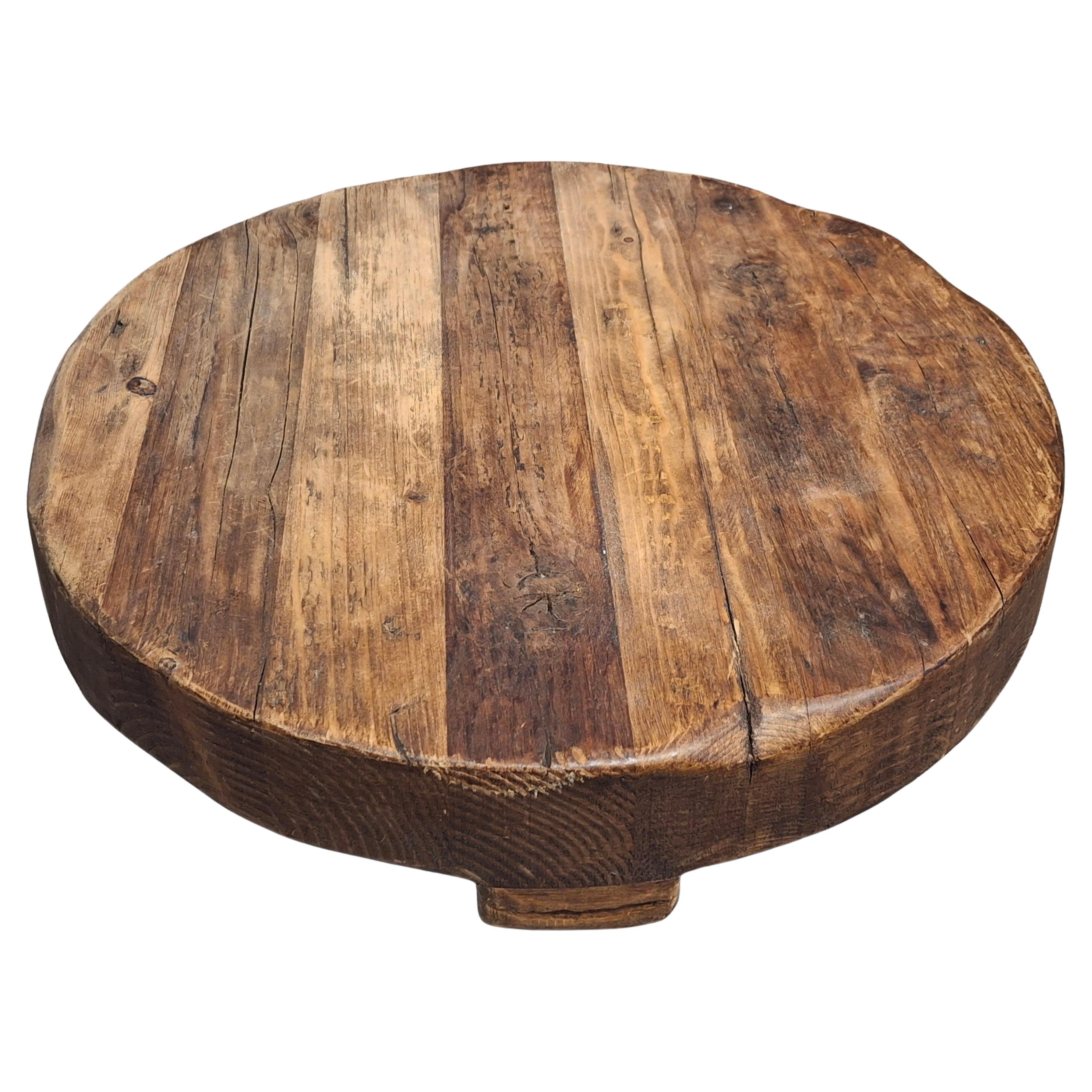 19th Century European Rustic Timber Large Trivet / Charcuterie Board