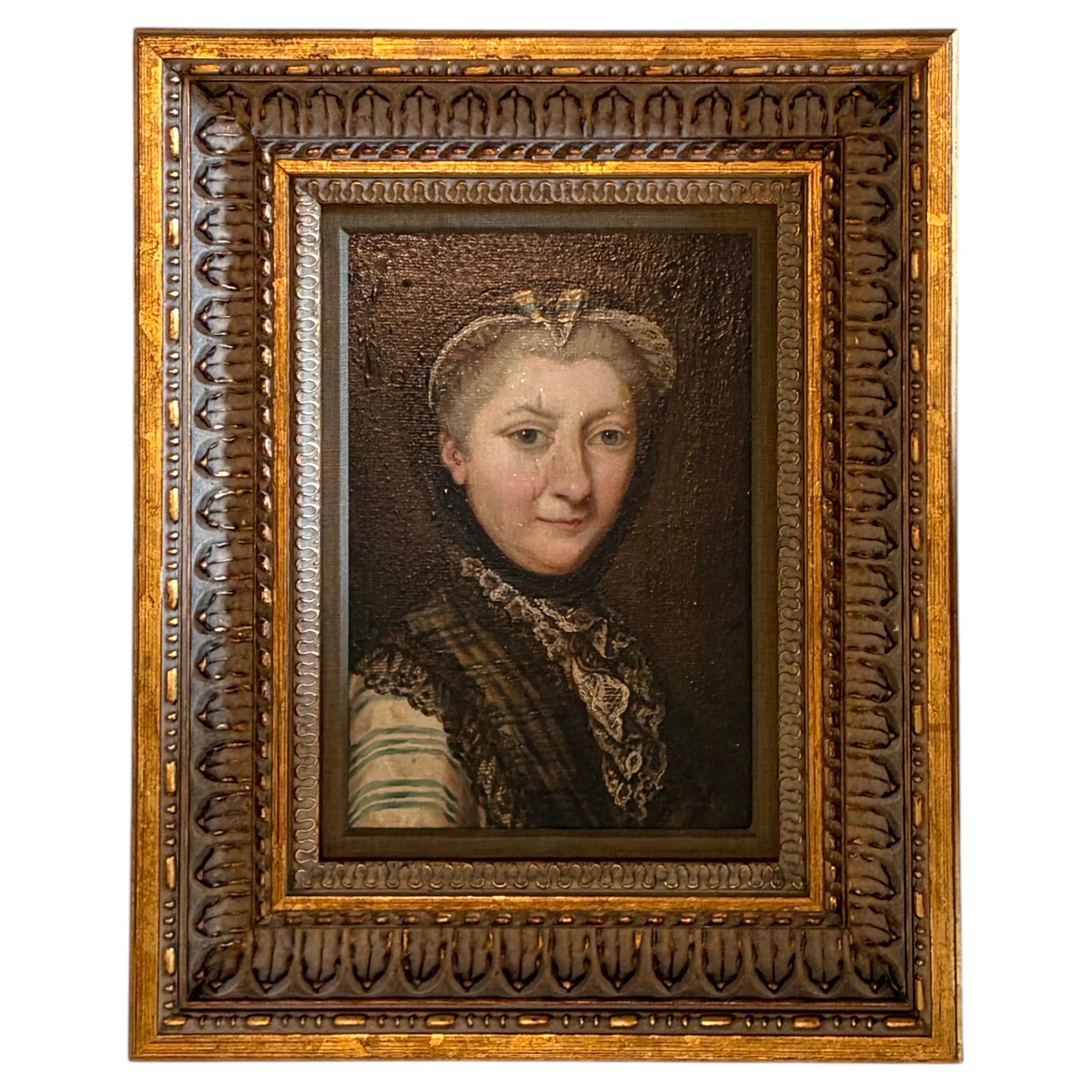 19th Century European School Oil Portrait of a Matron