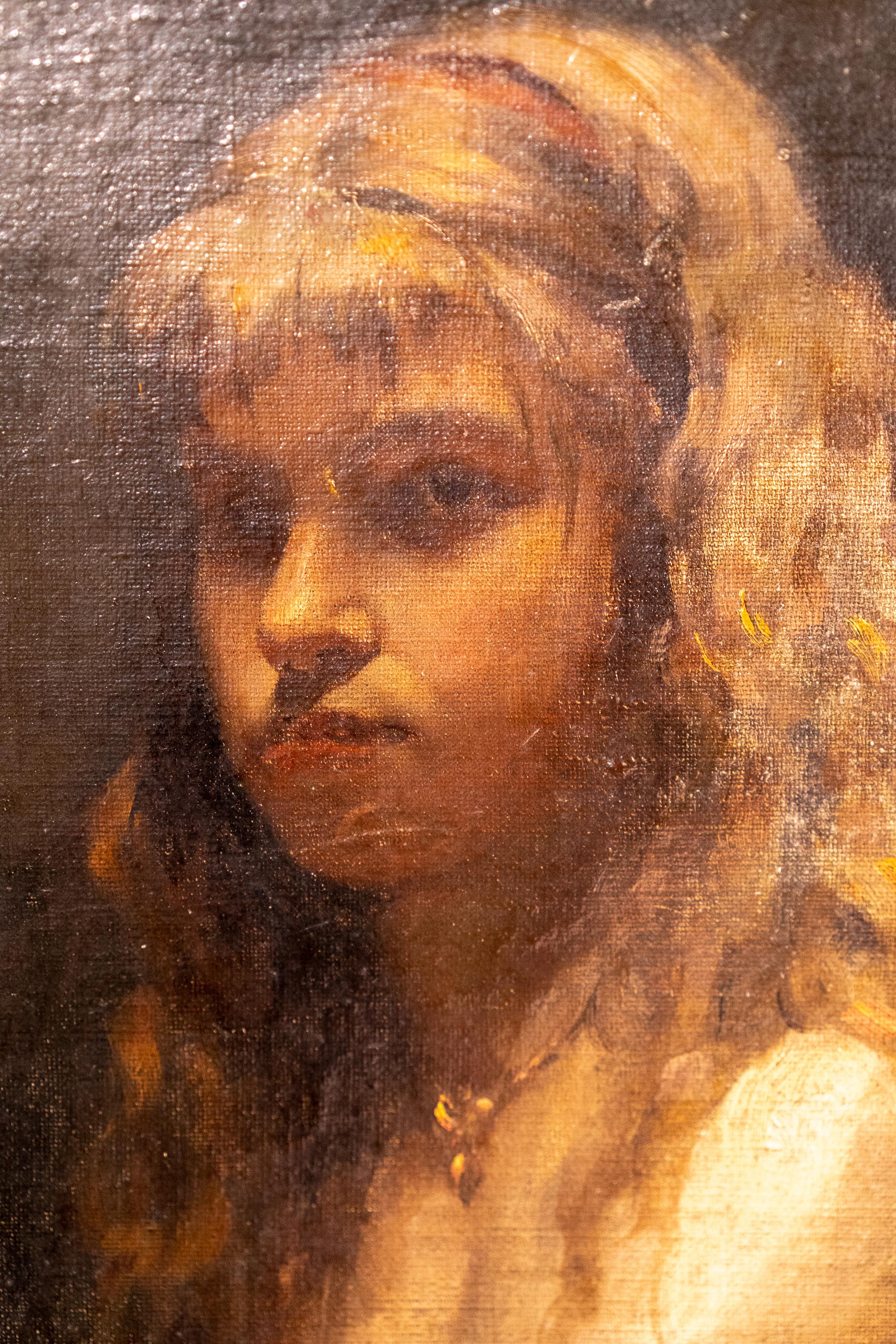19th Century European School painting of a young girl.