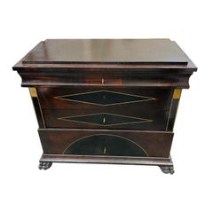 19th Century European Veneered Mahogany Chest of Drawers - Antique Commode