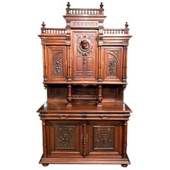 19th Century European Walnut Court or Castle Cupboard, Server or Back Bar