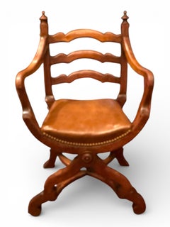 19th Century European Walnut Gondola Style Armchair.