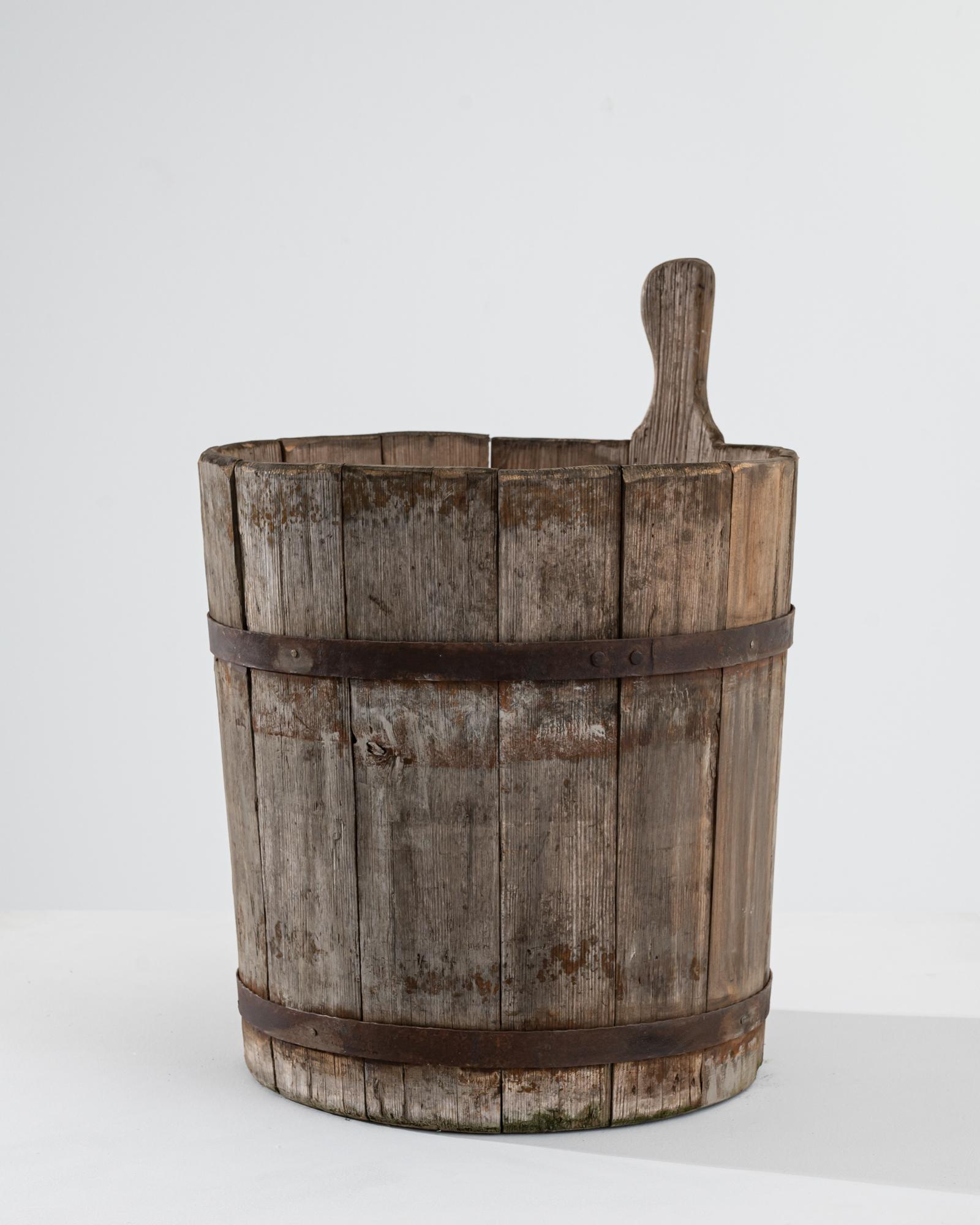 old wooden buckets