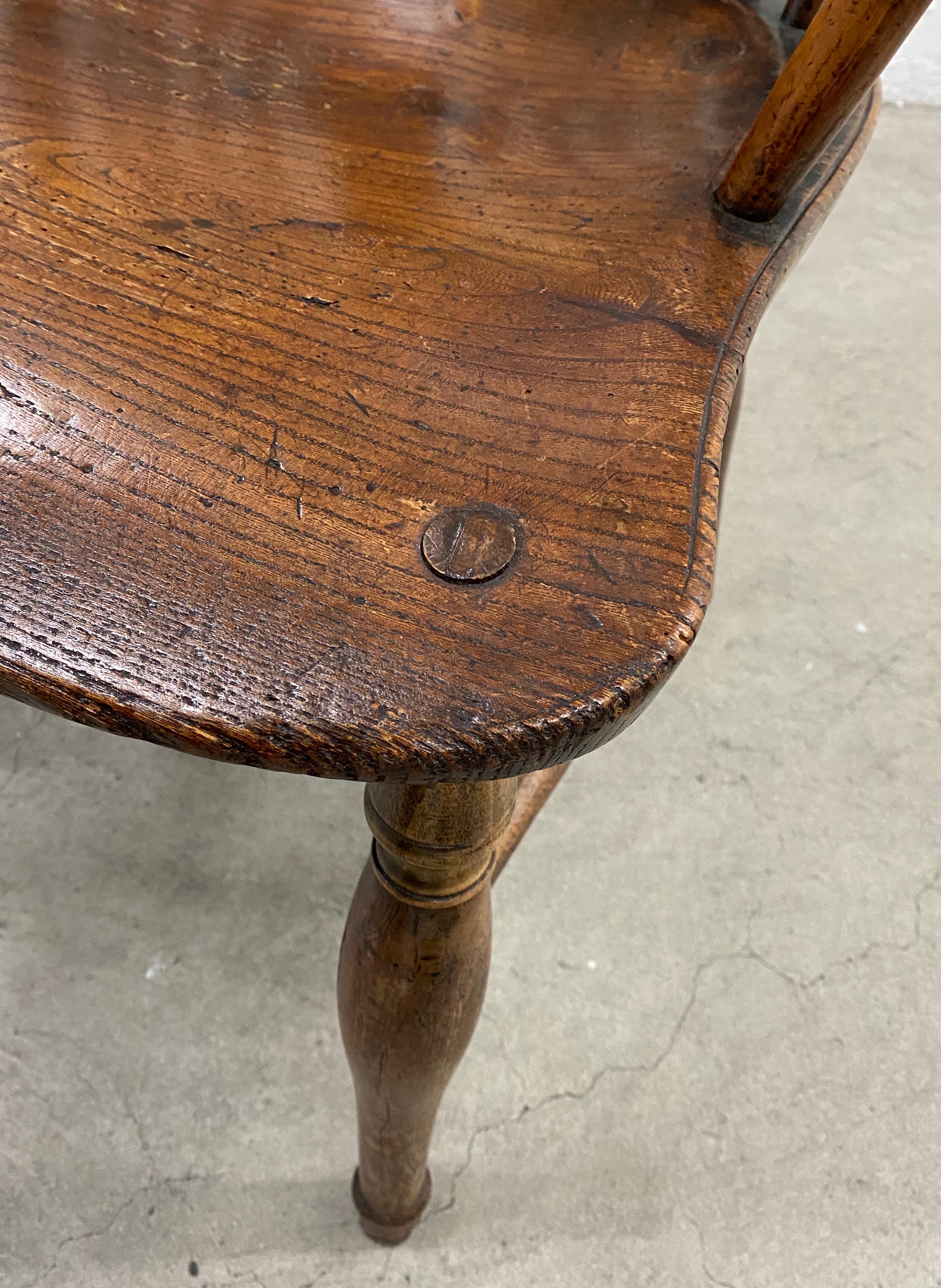 19th Century European Yew Wood High Back Windsor Armchair 5