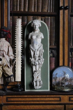 19th Century Ex Museum Plaster Corbel Foundry Sample Classical Maiden