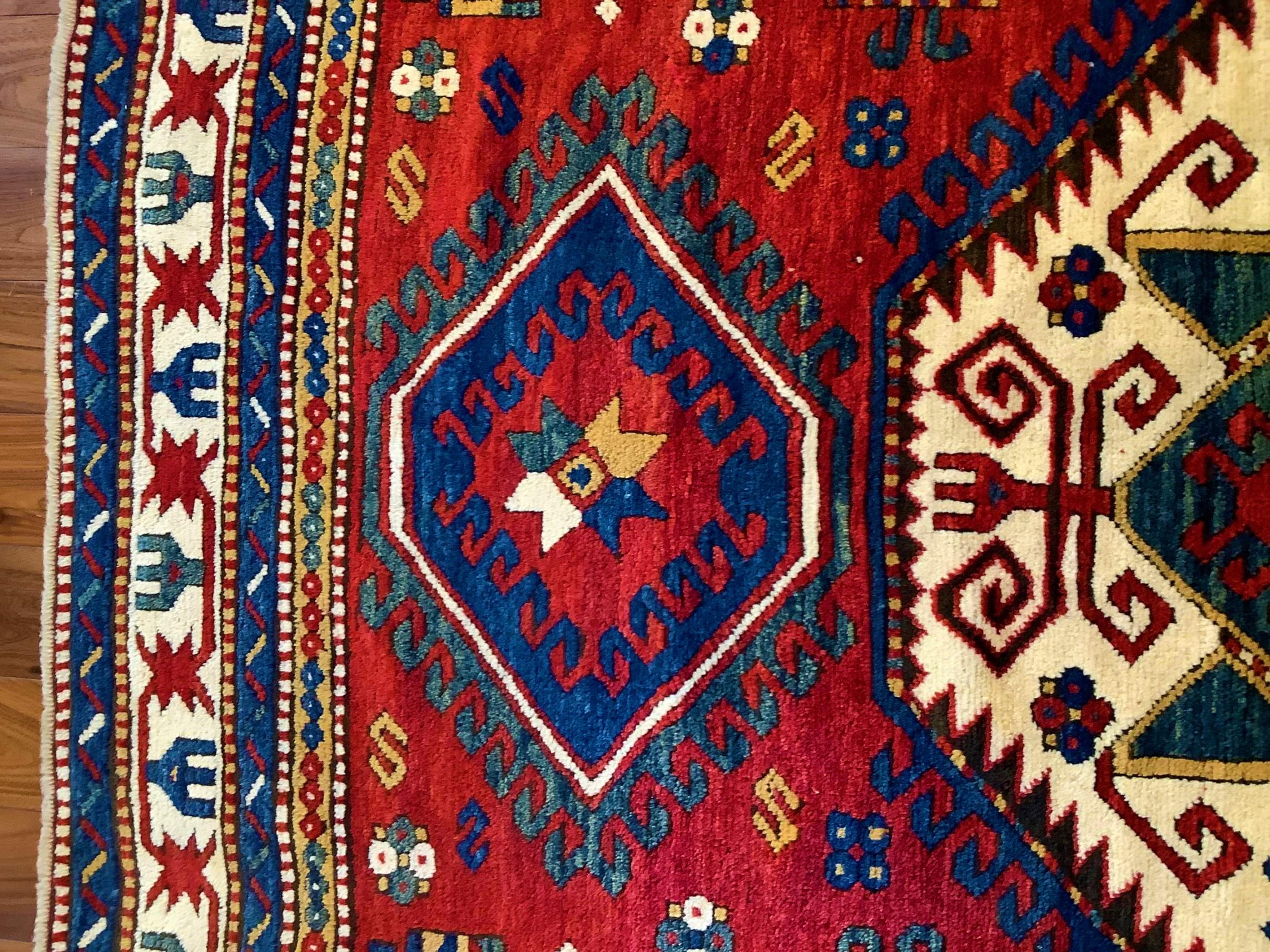 Vegetable Dyed 19th Century, Excellent Condition Lori Pambak Kazak Rug For Sale