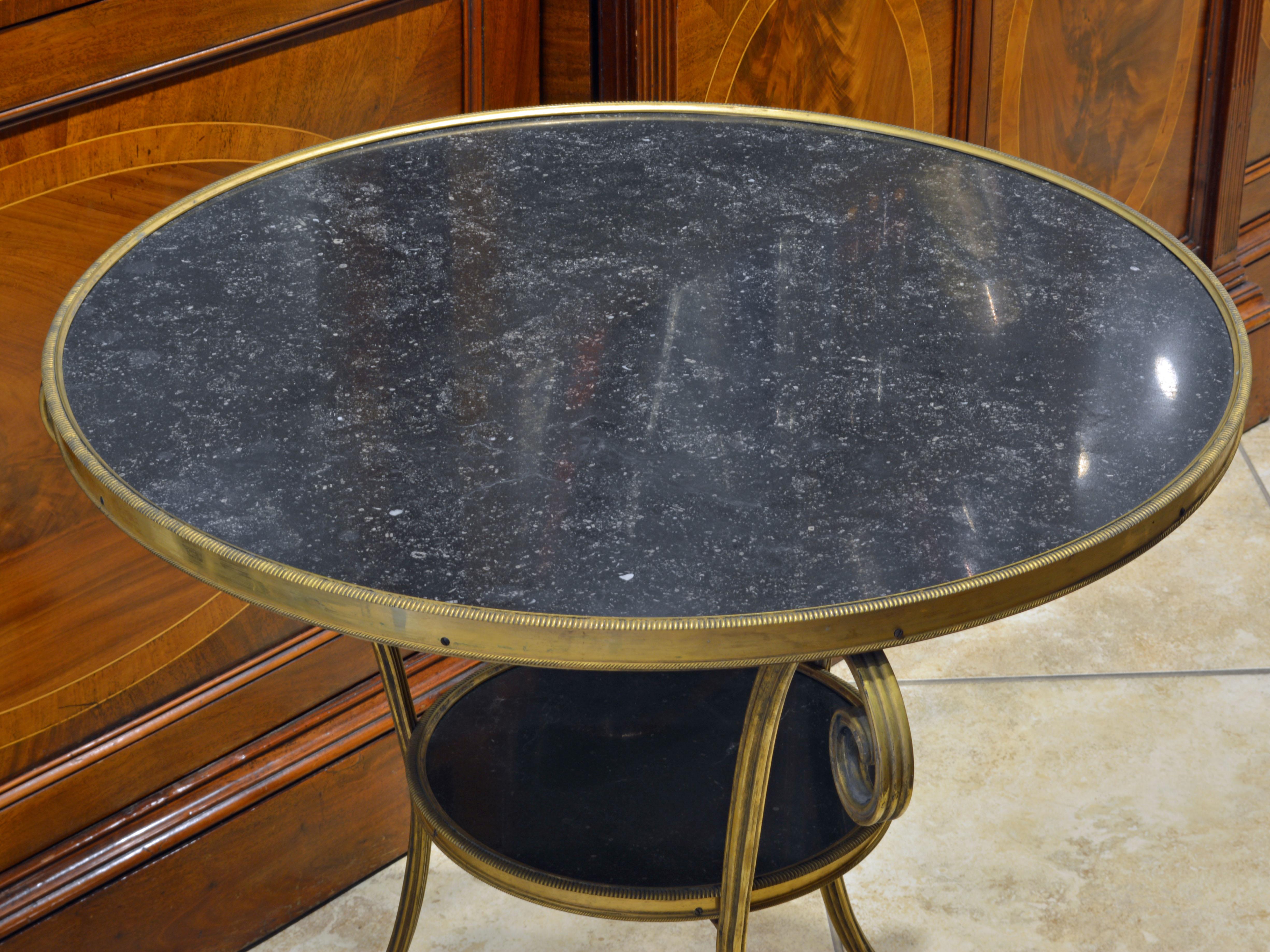 19th Century Excellent French Empire Bronze and Marble Two-Tier Gueridon Table 3