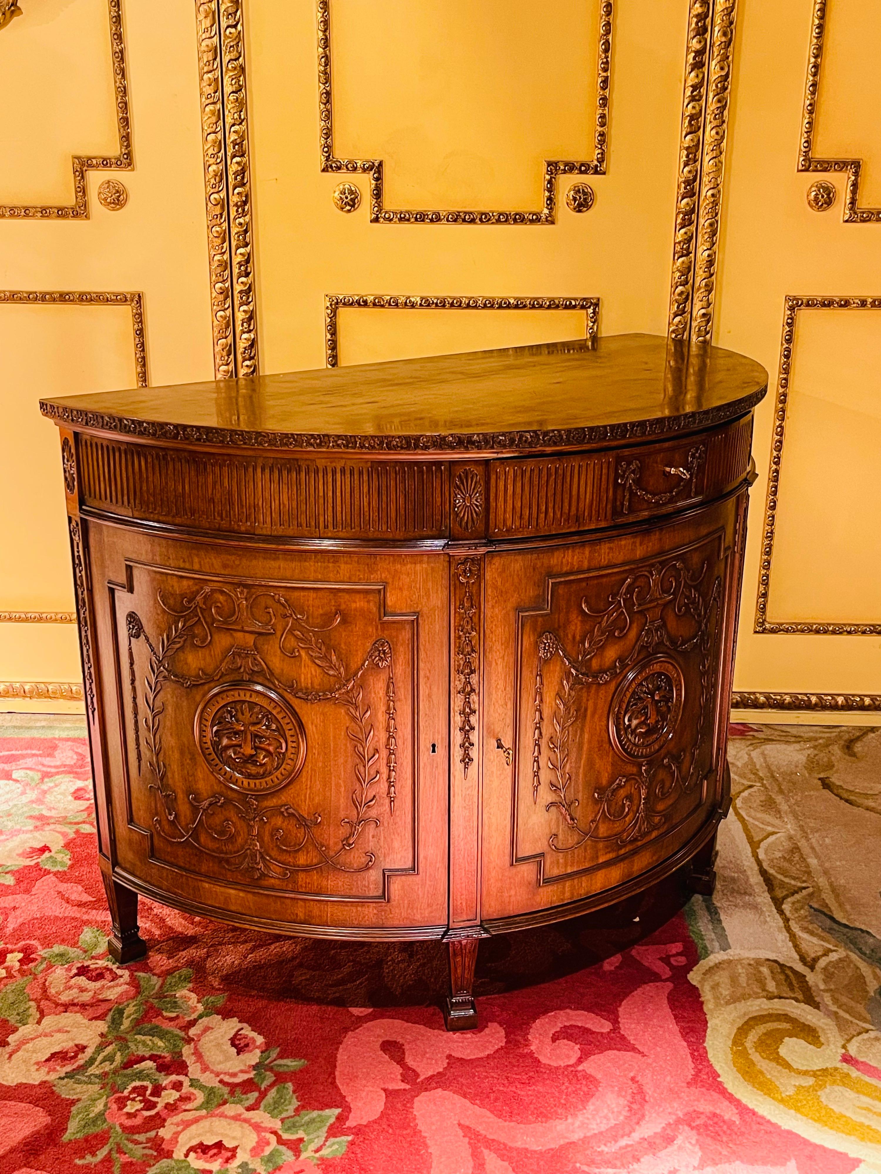 Neoclassical 19th Century Excellent Semicircular Wall Chest of Drawers, Neoclassicism For Sale