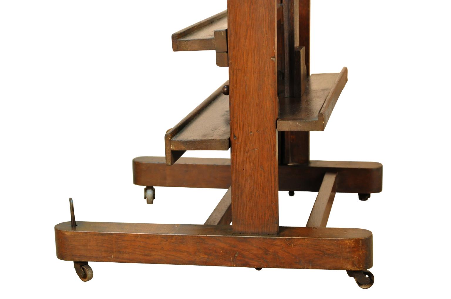 Oak 19th Century Exceptional Artist Easel, Chevalet