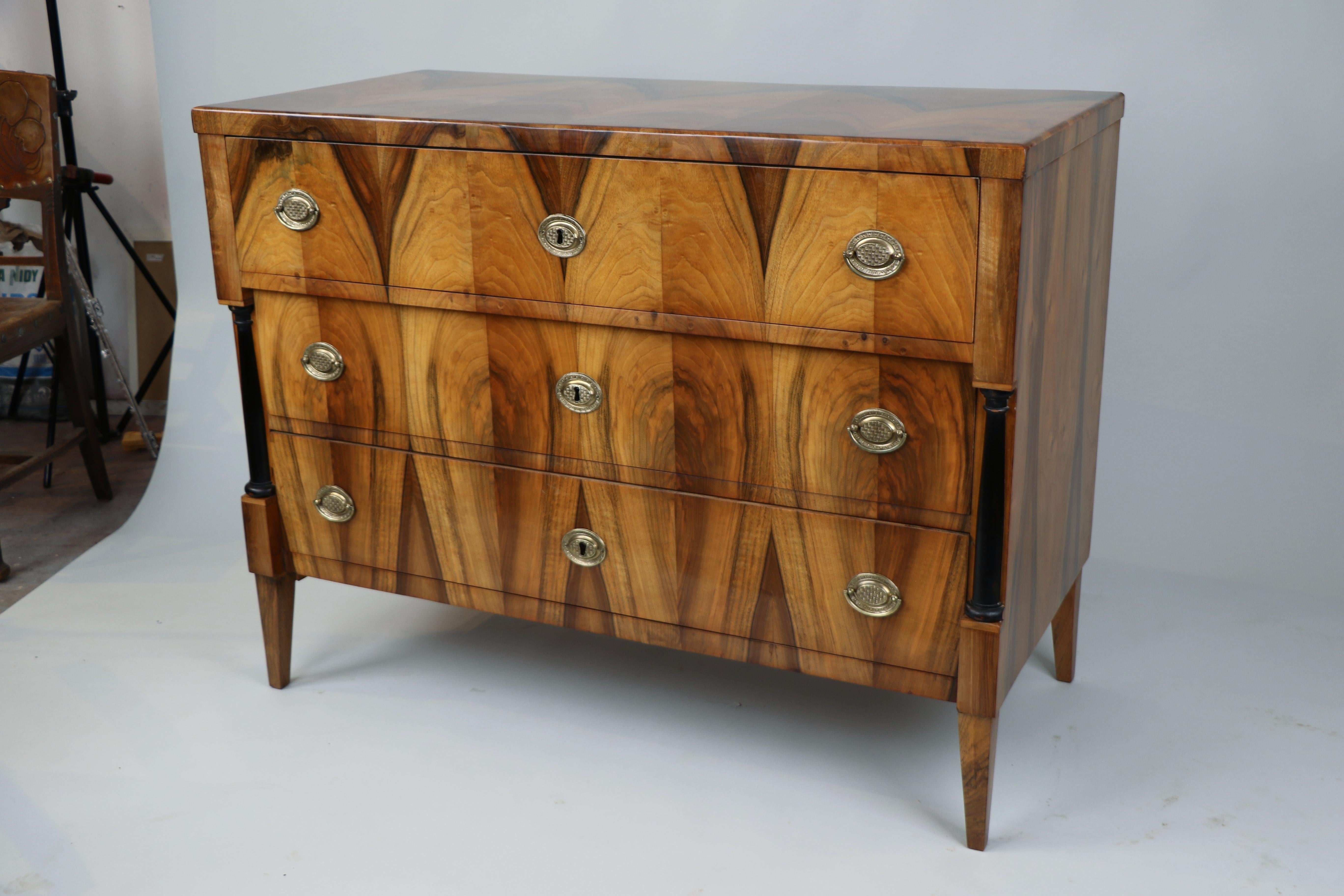 19th Century Exceptional Biedermeier Pair of Chests of Drawers. Vienna c. 1825 For Sale 7