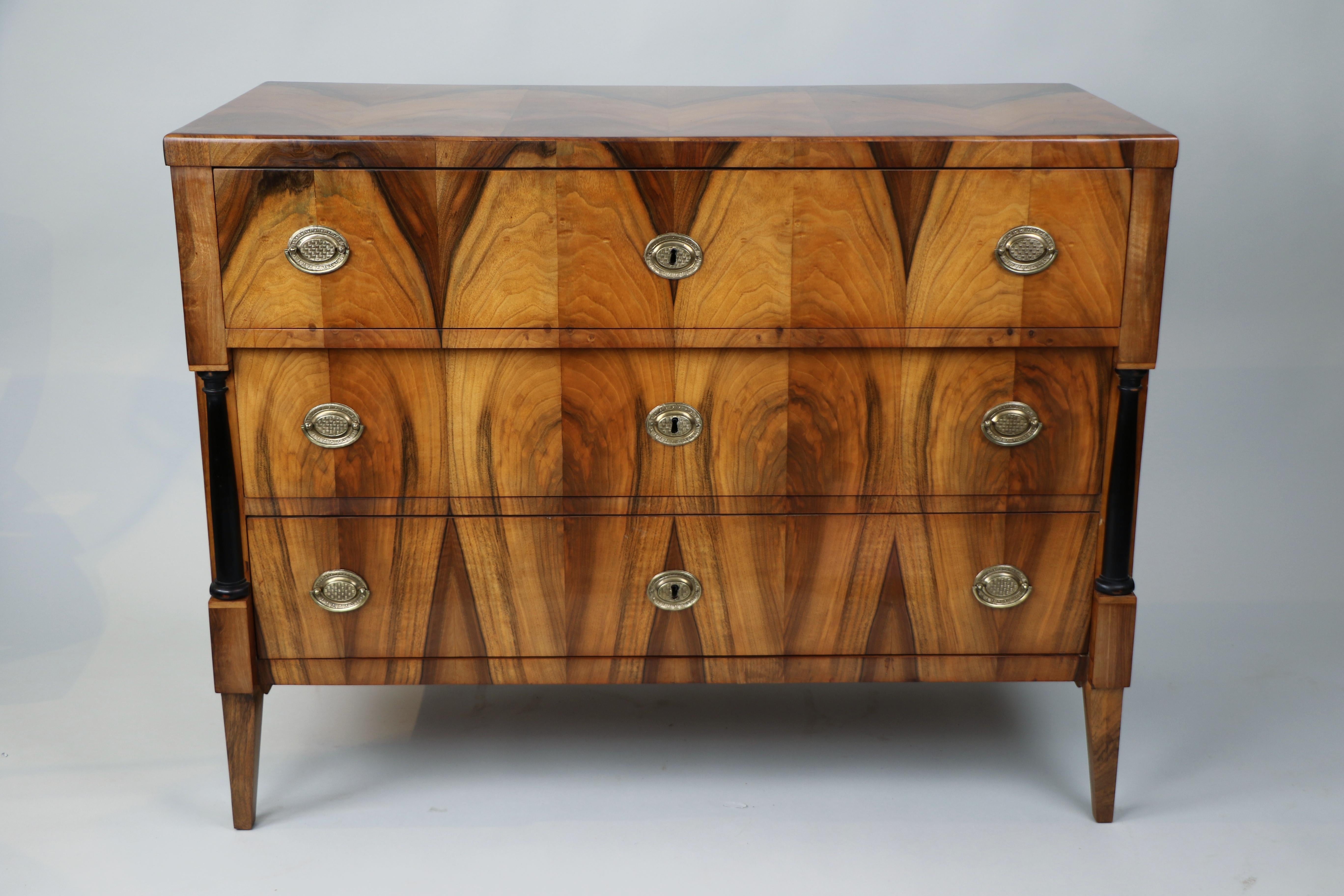 19th Century Exceptional Biedermeier Pair of Chests of Drawers. Vienna c. 1825 For Sale 9